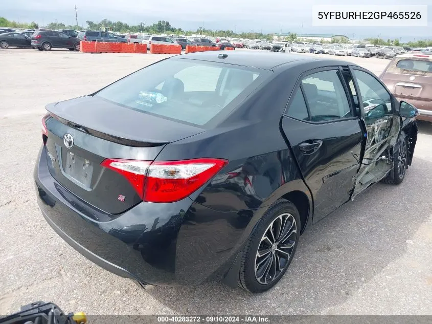 5YFBURHE2GP465526 2016 Toyota Corolla L/Le/Le Pls/Prm/S/S Pls