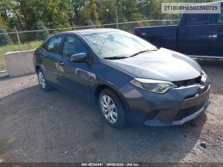 2016 Toyota Corolla Le VIN: 2T1BURHE5GC590729 Lot: 40284481