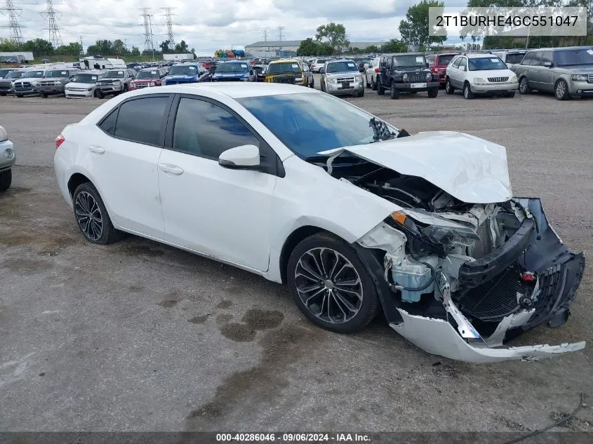 2016 Toyota Corolla S Plus VIN: 2T1BURHE4GC551047 Lot: 40286046