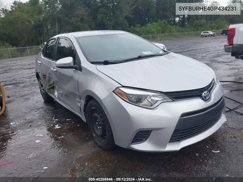 5YFBURHE4GP434231 2016 Toyota Corolla Le