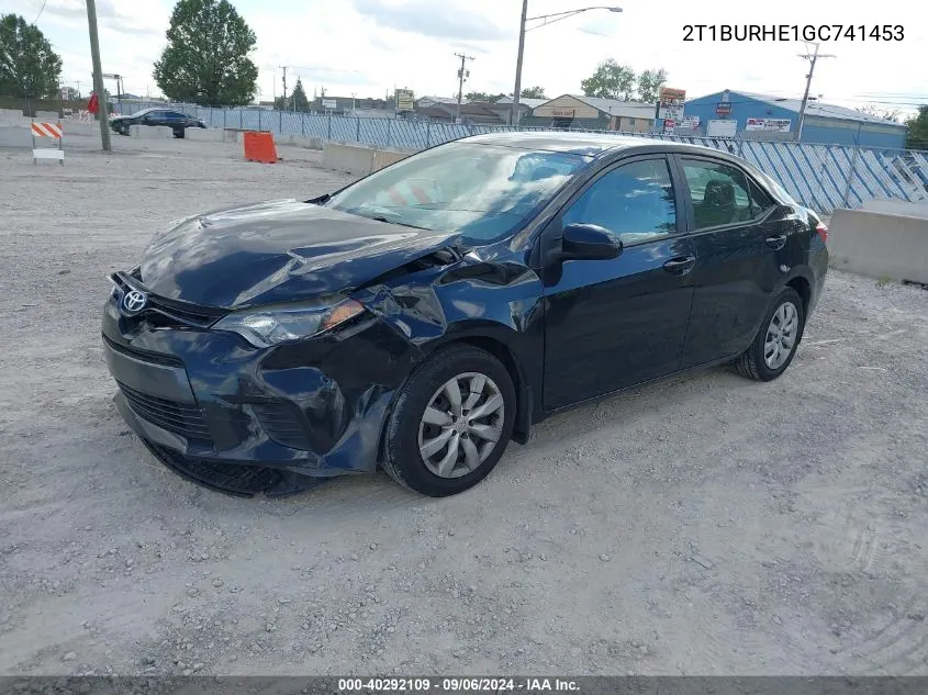 2T1BURHE1GC741453 2016 Toyota Corolla Le