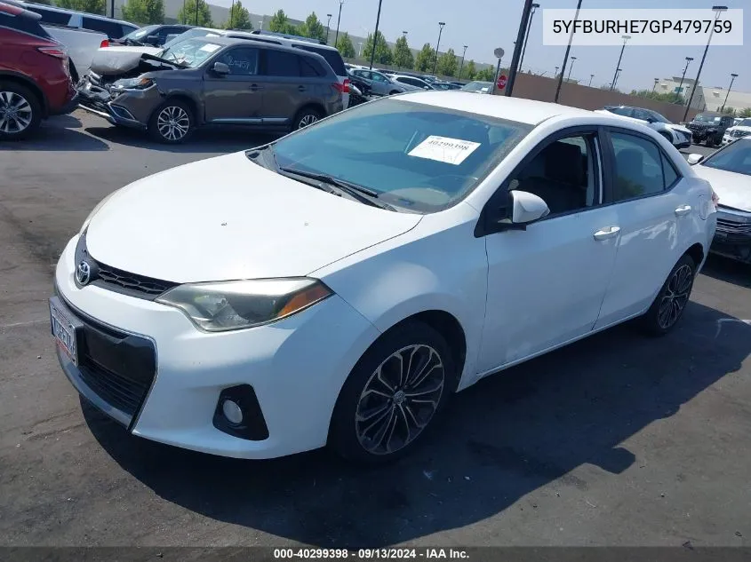 5YFBURHE7GP479759 2016 Toyota Corolla S Plus