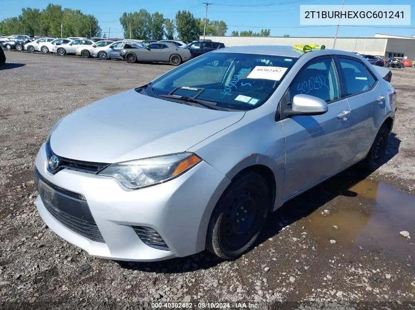 2016 Toyota Corolla Le VIN: 2T1BURHEXGC601241 Lot: 40302482