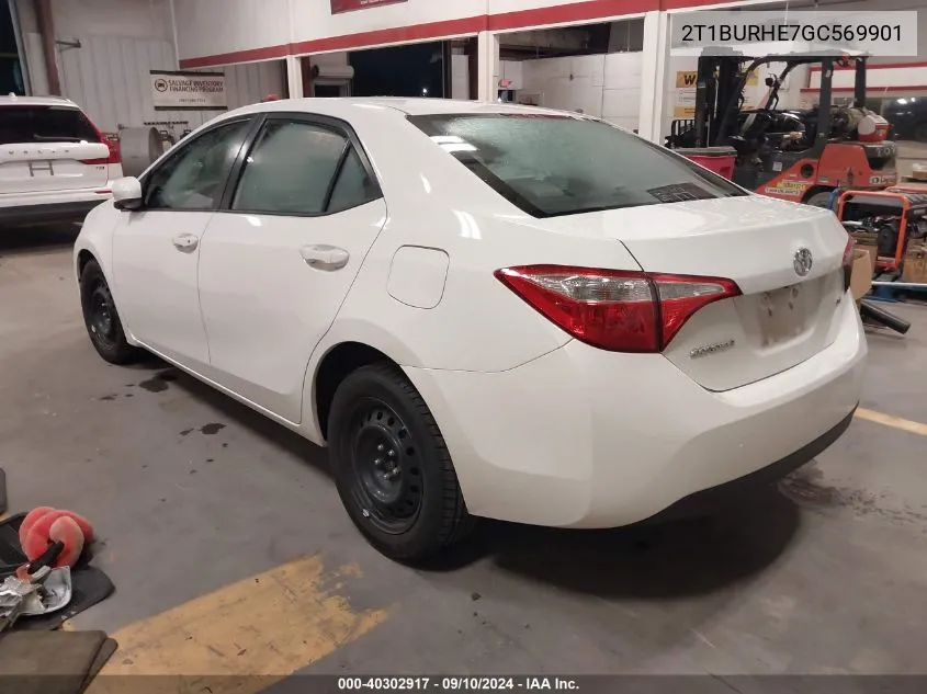 2016 Toyota Corolla Le VIN: 2T1BURHE7GC569901 Lot: 40302917