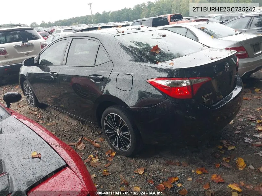 2016 Toyota Corolla S Plus VIN: 2T1BURHE2GC735242 Lot: 40311041