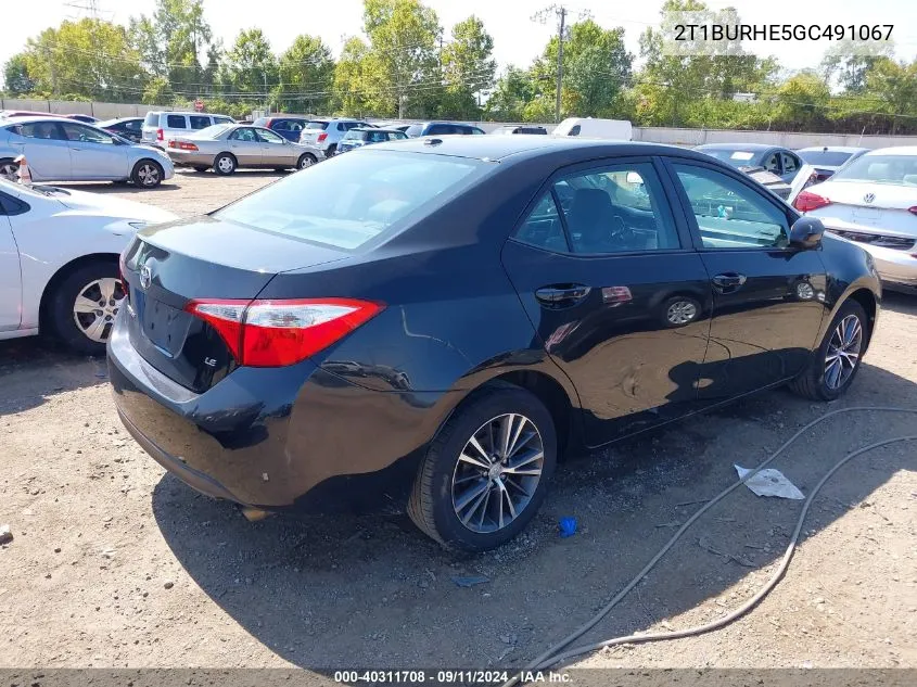 2016 Toyota Corolla Le Premium VIN: 2T1BURHE5GC491067 Lot: 40311708