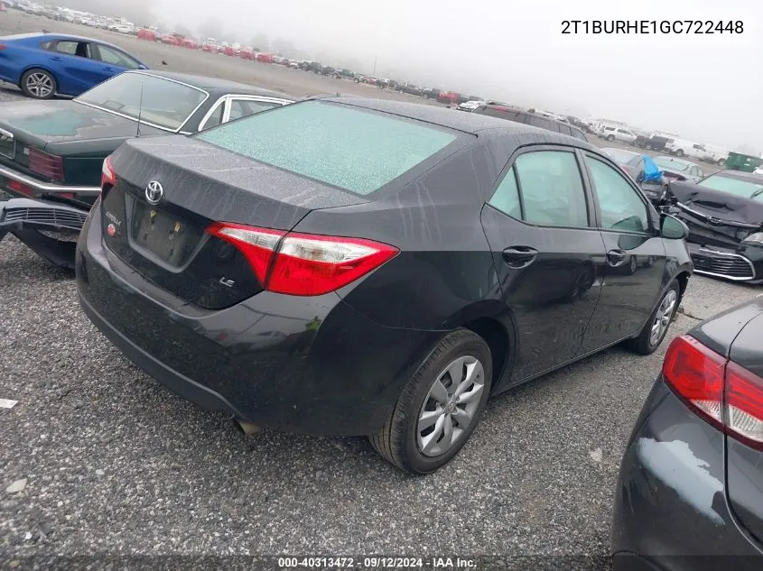 2T1BURHE1GC722448 2016 Toyota Corolla Le