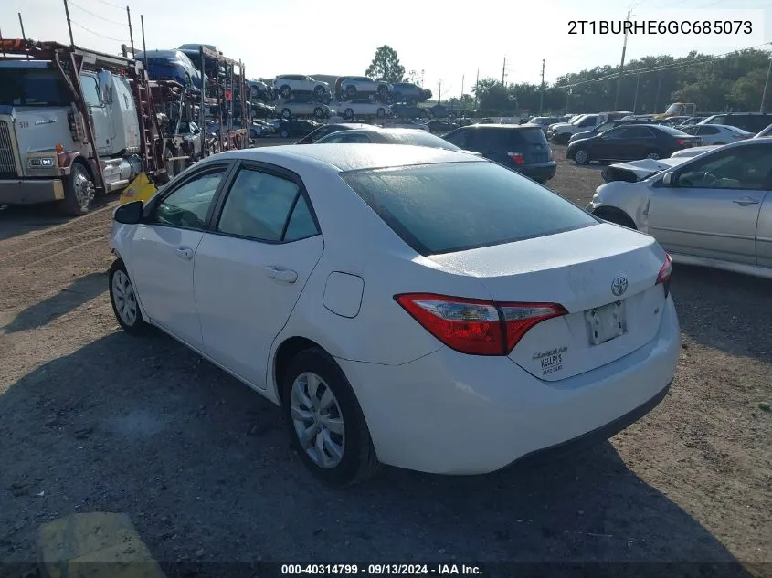 2016 Toyota Corolla L/Le/Le Pls/Prm/S/S Pls VIN: 2T1BURHE6GC685073 Lot: 40314799