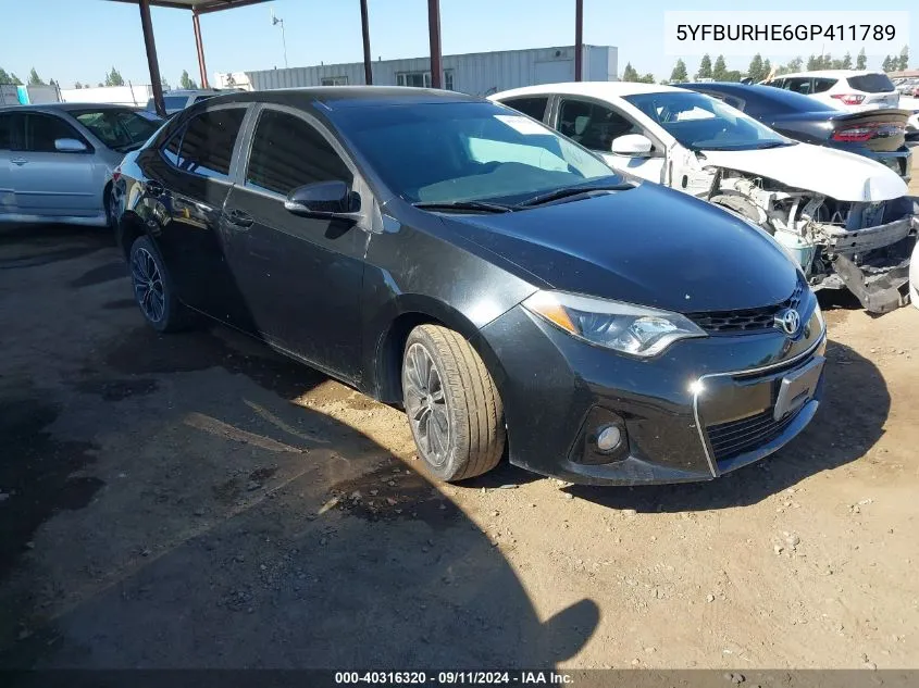 5YFBURHE6GP411789 2016 Toyota Corolla L/Le/Le Pls/Prm/S/S Pls