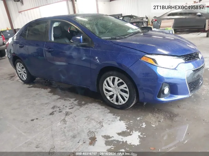 2016 Toyota Corolla S VIN: 2T1BURHEXGC495857 Lot: 40316707