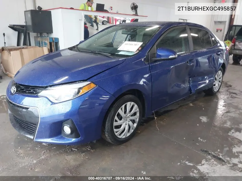 2016 Toyota Corolla S VIN: 2T1BURHEXGC495857 Lot: 40316707