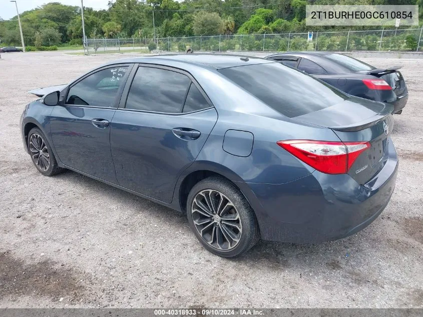 2016 Toyota Corolla S Plus VIN: 2T1BURHE0GC610854 Lot: 40318933