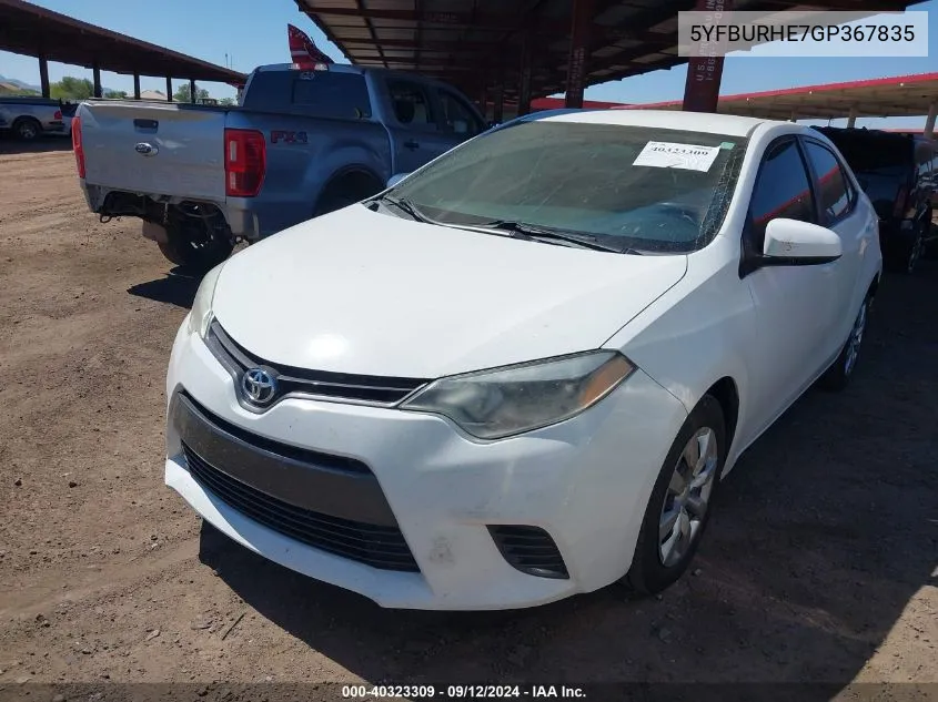 5YFBURHE7GP367835 2016 Toyota Corolla Le