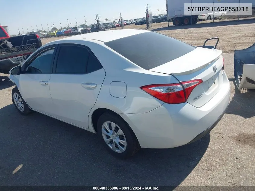 5YFBPRHE6GP558718 2016 Toyota Corolla Le Eco