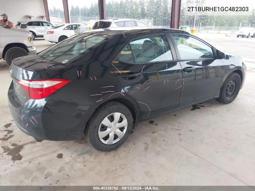 2T1BURHE1GC482303 2016 Toyota Corolla L/Le/Le Pls/Prm/S/S Pls