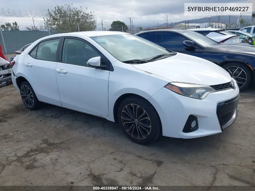 5YFBURHE1GP469227 2016 Toyota Corolla S Plus