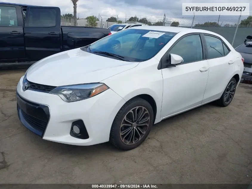 5YFBURHE1GP469227 2016 Toyota Corolla S Plus