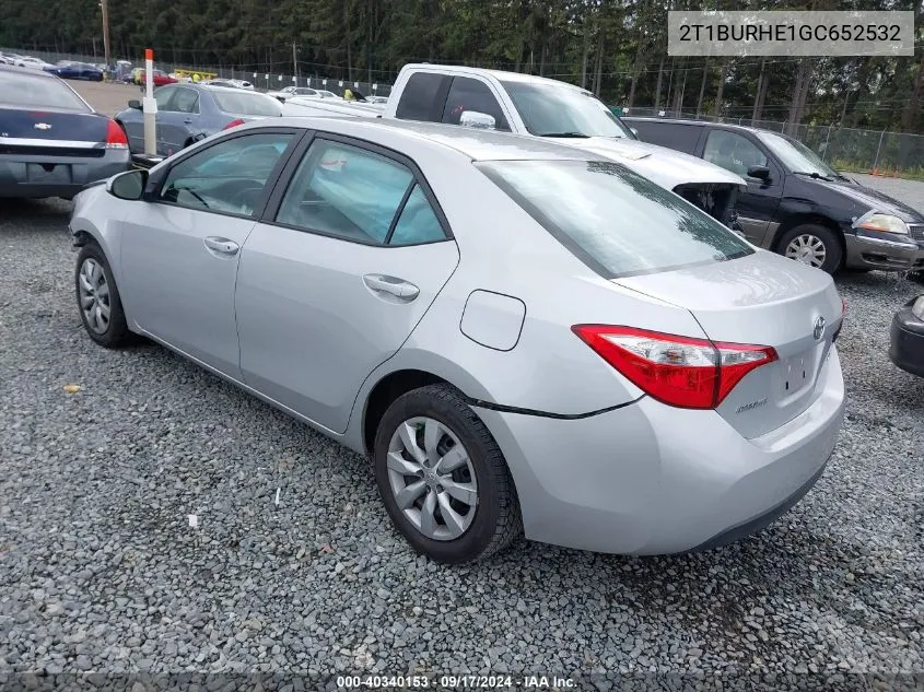 2016 Toyota Corolla Le VIN: 2T1BURHE1GC652532 Lot: 40340153