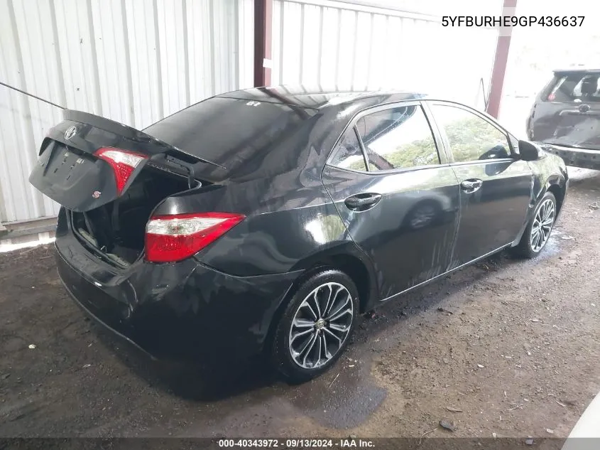 5YFBURHE9GP436637 2016 Toyota Corolla S Plus