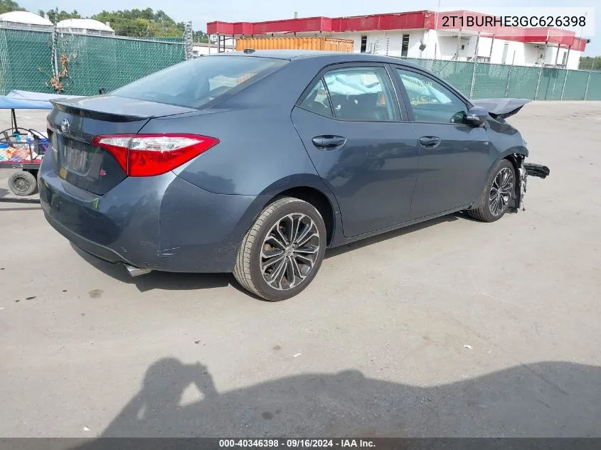 2T1BURHE3GC626398 2016 Toyota Corolla S Plus