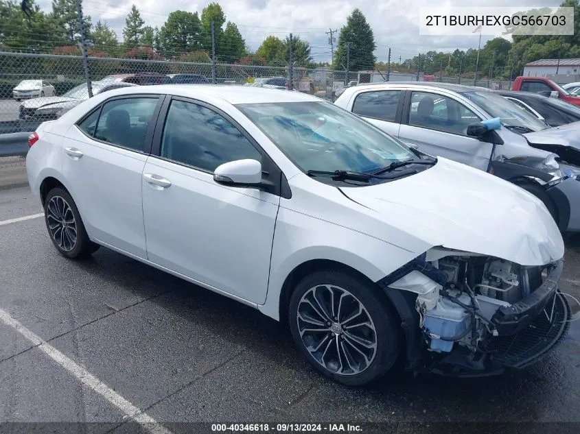 2T1BURHEXGC566703 2016 Toyota Corolla S Plus