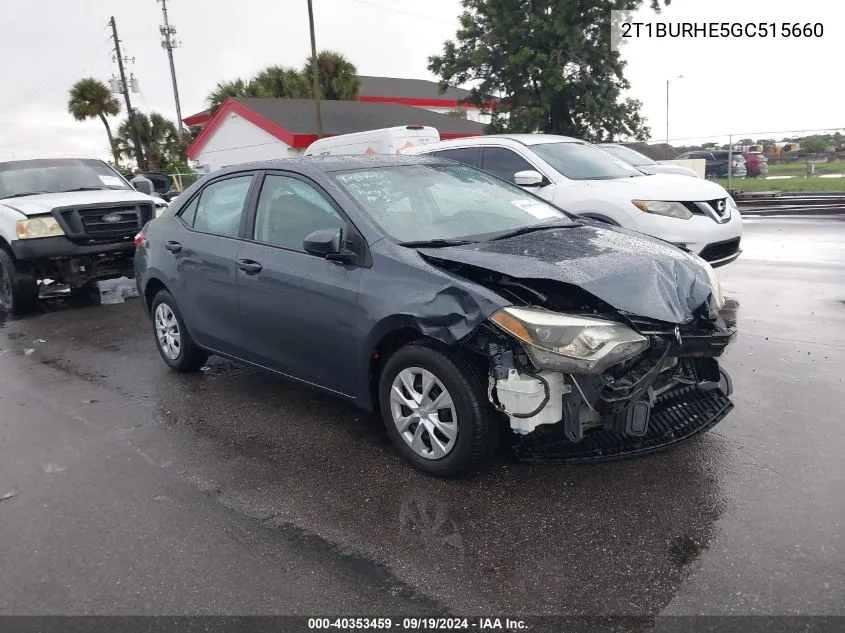 2016 Toyota Corolla L VIN: 2T1BURHE5GC515660 Lot: 40353459