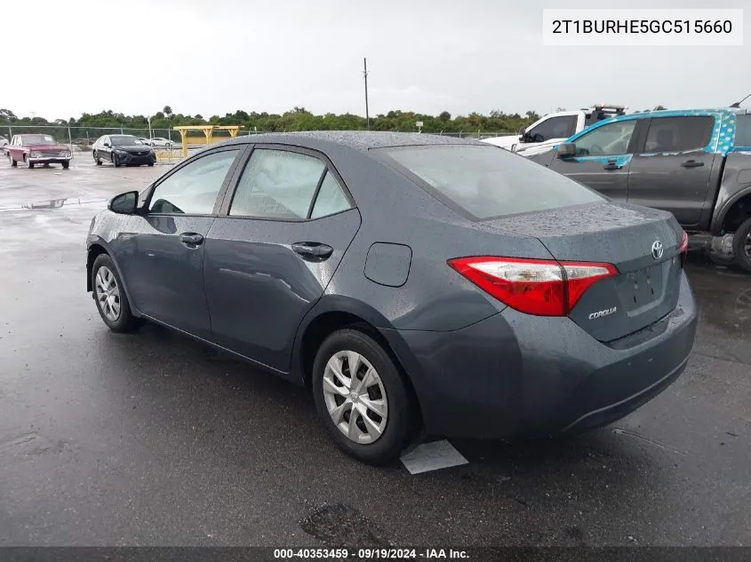 2016 Toyota Corolla L VIN: 2T1BURHE5GC515660 Lot: 40353459