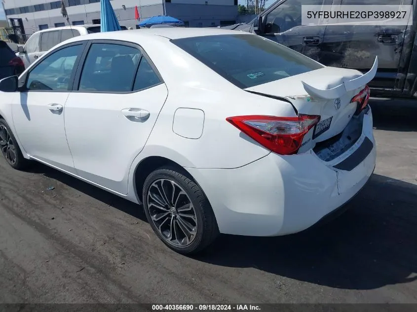 5YFBURHE2GP398927 2016 Toyota Corolla S Plus