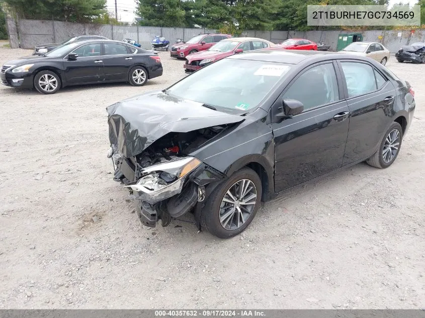 2016 Toyota Corolla L/Le/Le Pls/Prm/S/S Pls VIN: 2T1BURHE7GC734569 Lot: 40357632