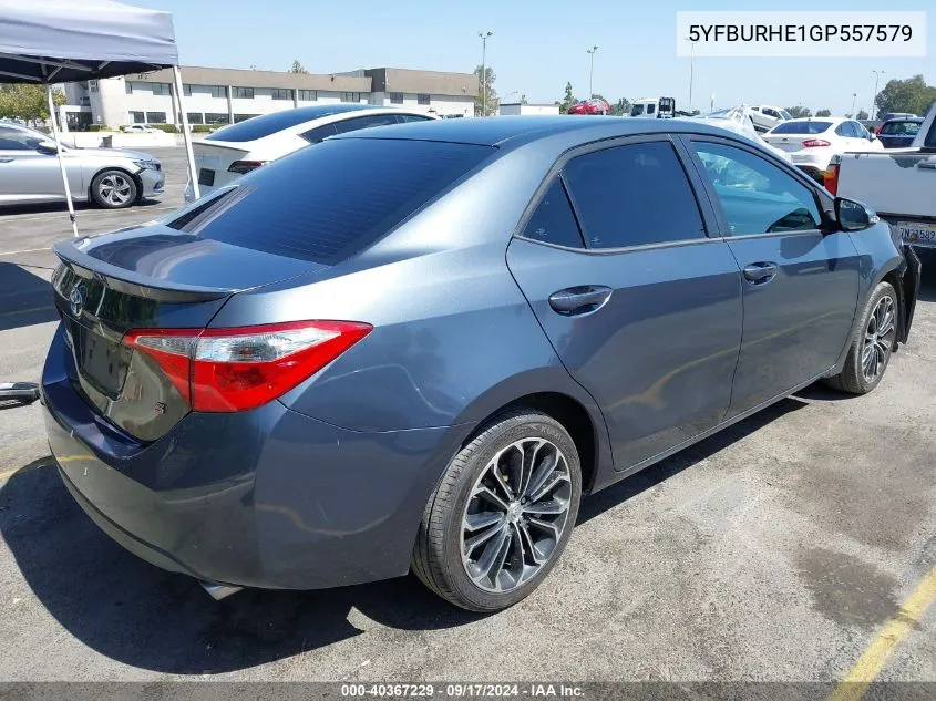 2016 Toyota Corolla S Plus VIN: 5YFBURHE1GP557579 Lot: 40367229