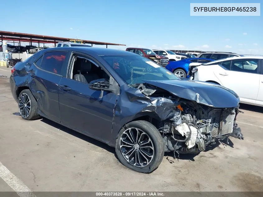 2016 Toyota Corolla S Plus VIN: 5YFBURHE8GP465238 Lot: 40373528