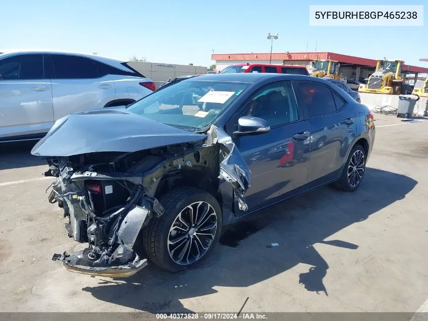 2016 Toyota Corolla S Plus VIN: 5YFBURHE8GP465238 Lot: 40373528