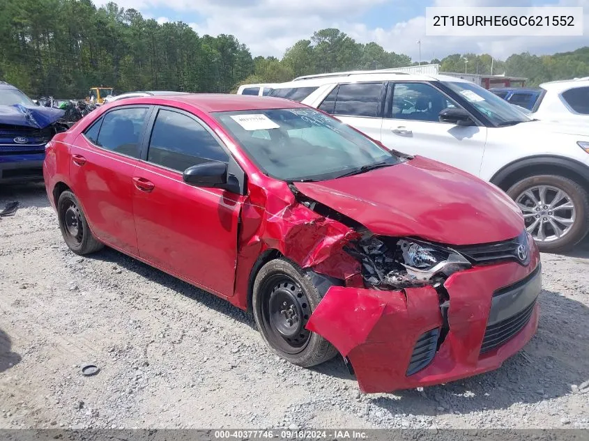 2016 Toyota Corolla Le VIN: 2T1BURHE6GC621552 Lot: 40377746