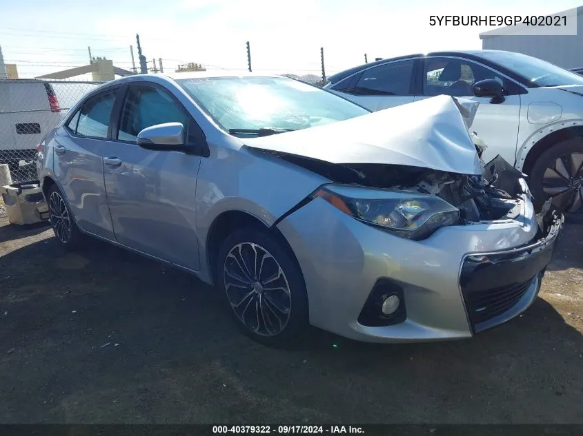 5YFBURHE9GP402021 2016 Toyota Corolla S Premium