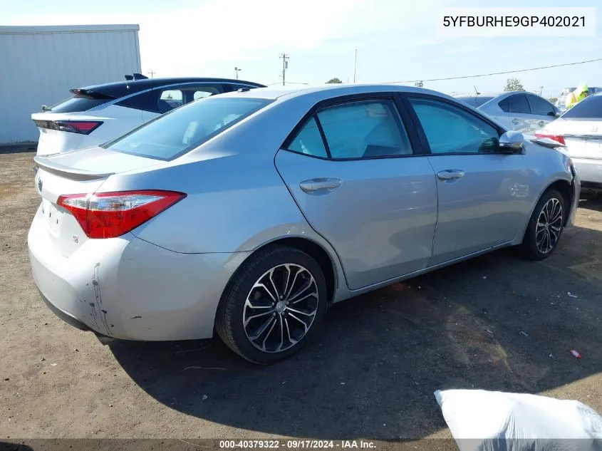 2016 Toyota Corolla S Premium VIN: 5YFBURHE9GP402021 Lot: 40379322