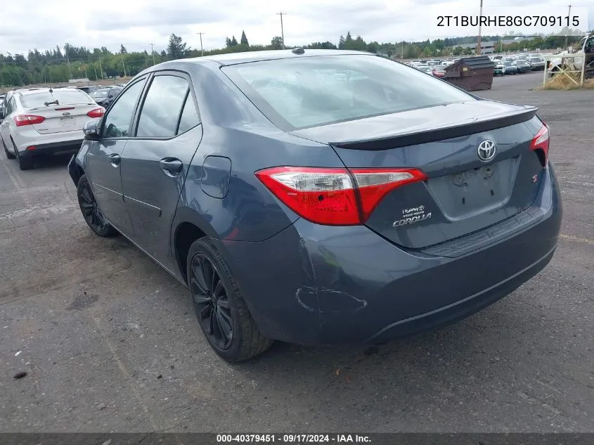 2016 Toyota Corolla S Plus VIN: 2T1BURHE8GC709115 Lot: 40379451