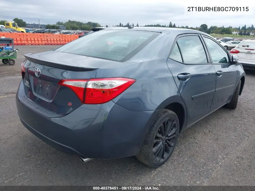 2016 Toyota Corolla S Plus VIN: 2T1BURHE8GC709115 Lot: 40379451