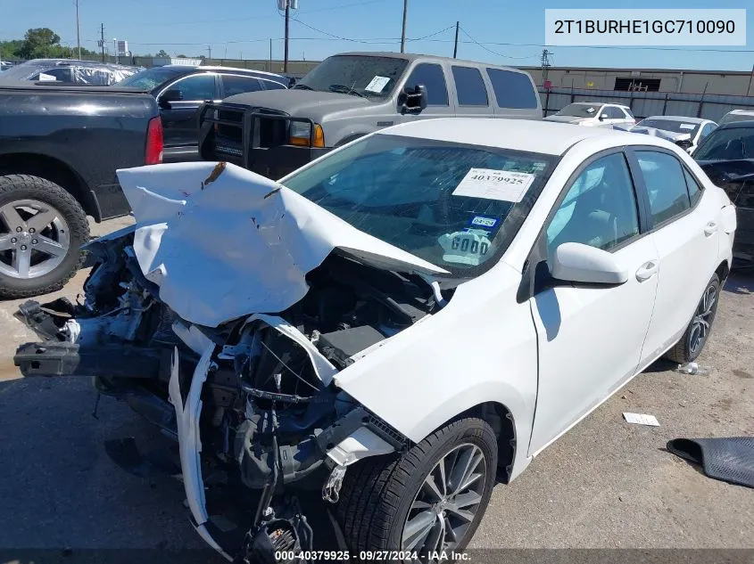 2016 Toyota Corolla Le Plus VIN: 2T1BURHE1GC710090 Lot: 40379925