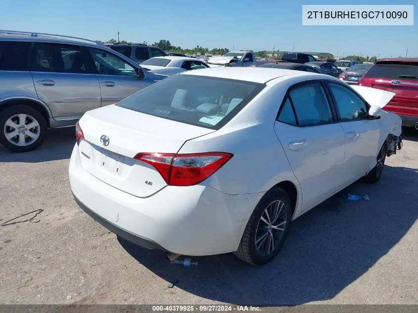 2016 Toyota Corolla Le Plus VIN: 2T1BURHE1GC710090 Lot: 40379925