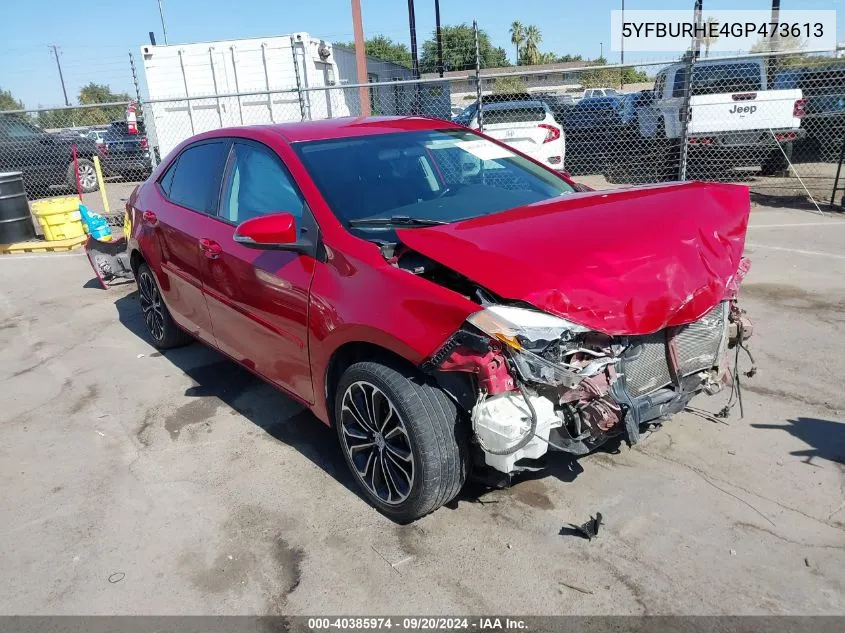 2016 Toyota Corolla S Plus VIN: 5YFBURHE4GP473613 Lot: 40385974