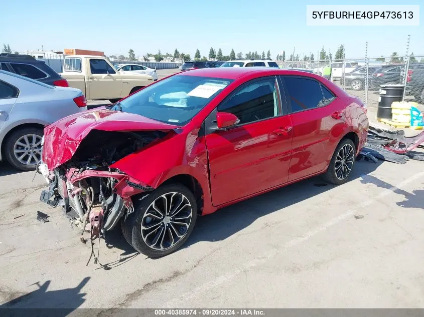 2016 Toyota Corolla S Plus VIN: 5YFBURHE4GP473613 Lot: 40385974