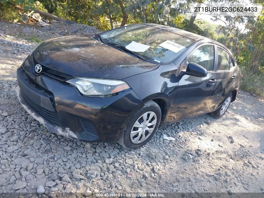 2016 Toyota Corolla L VIN: 2T1BURHE2GC624433 Lot: 40390151