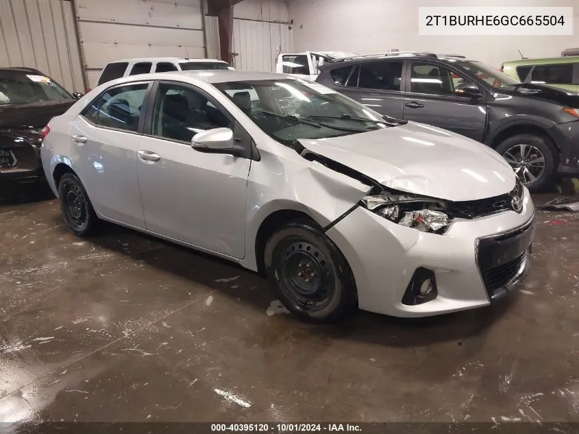 2016 Toyota Corolla S VIN: 2T1BURHE6GC665504 Lot: 40395120