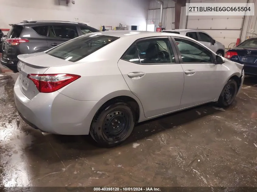 2T1BURHE6GC665504 2016 Toyota Corolla S