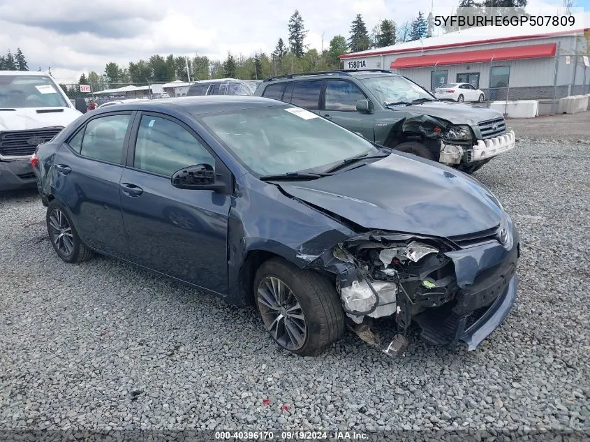 2016 Toyota Corolla Le Plus VIN: 5YFBURHE6GP507809 Lot: 40396170