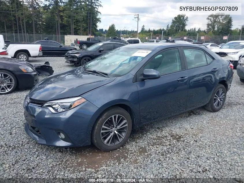 2016 Toyota Corolla Le Plus VIN: 5YFBURHE6GP507809 Lot: 40396170