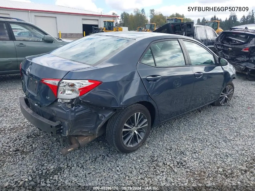 5YFBURHE6GP507809 2016 Toyota Corolla Le Plus