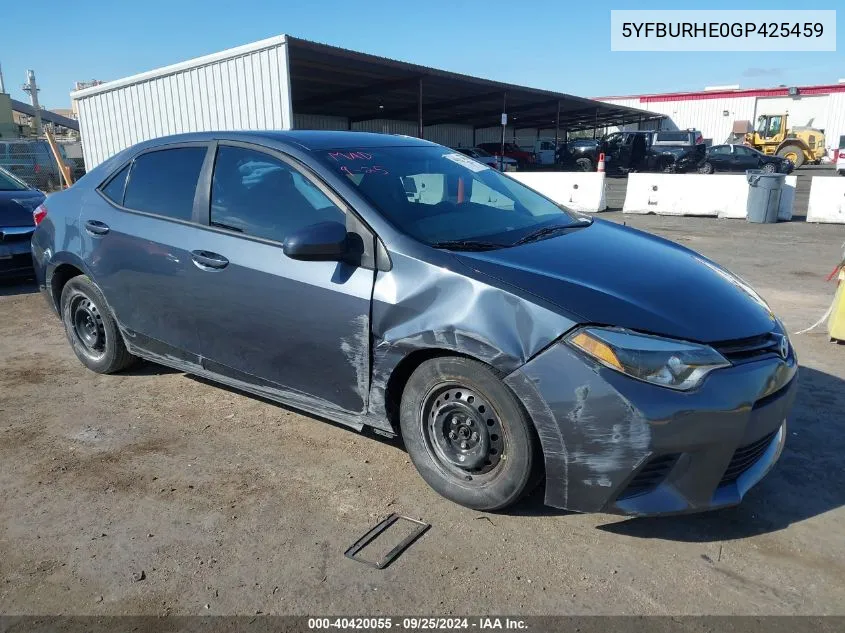 2016 Toyota Corolla L VIN: 5YFBURHE0GP425459 Lot: 40420055