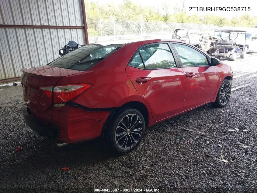 2T1BURHE9GC538715 2016 Toyota Corolla S Plus