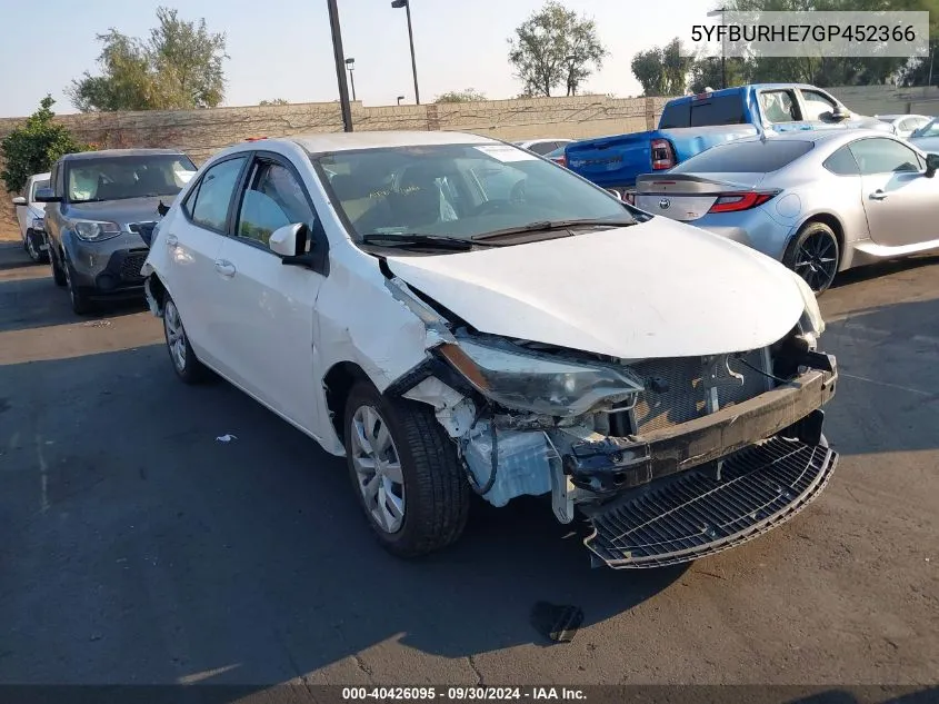 5YFBURHE7GP452366 2016 Toyota Corolla L/Le/Le Pls/Prm/S/S Pls